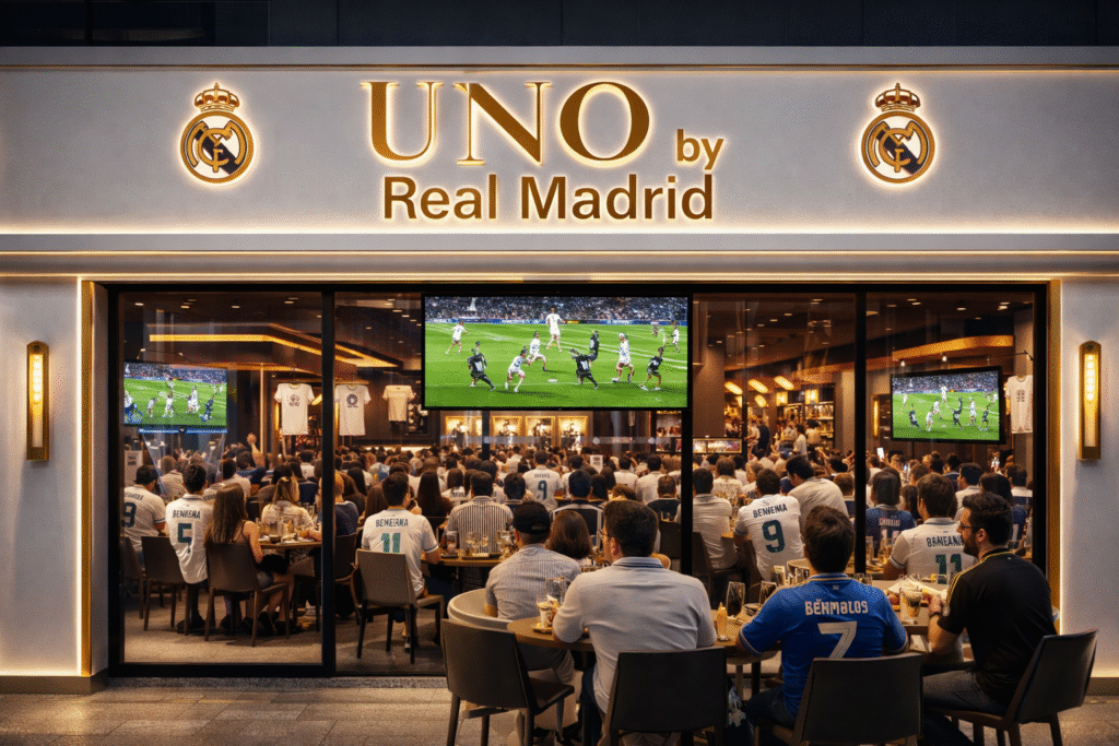 Restaurant Uno by Real Madrid concept de restaurant sportif du Real Madrid prévu a Tanger et Casablanca